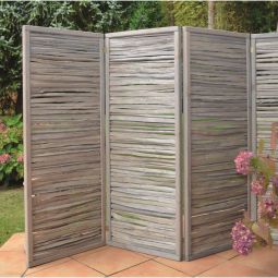 Paravent T&J ESMERALDA gris ardoise Paravent ESMERALDA 240x160 cm en baguettes de noisetier lasurées gris ardoise et cadre en pin, 4 panneaux, utilisable en intérieur comme en extérieur