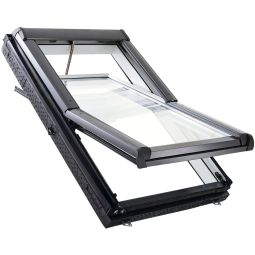 Fenêtre de Toit en Bois Laqué Blanc Designo R4 Manuel Roto R49T W200L1 Double vitrage standard, Bloc isolant prémonté