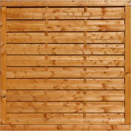 Clôture brise-vue à lames serrées T&J SUNLINE Clôture pleine SUNLINE 180x180 cm en pin/épicéa, lasure couleur pin, cadre 45x90 mm et lames lisses 8,5x90 mm