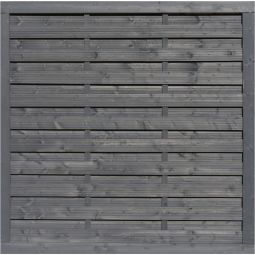 Clôture brise-vue à lames serrées T&J NIGHTLINE Clôture brise-vue NIGHTLINE 180x180 cm en pin/épicéa, lasure gris foncé, cadre 45x90 mm, lames lisses 8,5x90 mm