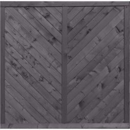 Clôture brise-vue à lames à profils T&J NIGHTLINE Clôture à lames NIGHTLINE 180x180 cm en pin/épicéa, lasure gris foncé, cadre 40x78 mm, lames profilées 16x118 mm