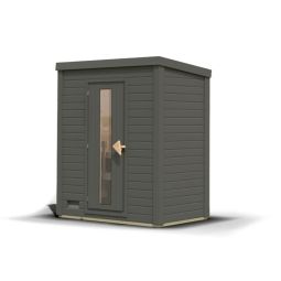 Karibu Woodfeeling maison de sauna Hytti 0 terragrau Retraite de jardin peu encombrante avec accès isolé et coloris moderne