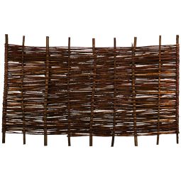 Clôture brise-vue en osier tressé T&J ASO Clôture en osier ASO en brins huilés, cadre épais en pin teinté brun 70x35 mm, disponible en quatre tailles