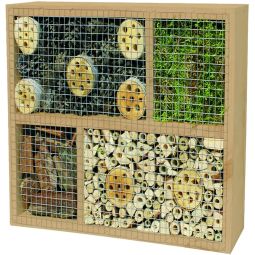 Hôtel à insectes T&J LABO-3D Hôtel à insectes LABO-3D en bois, 36x36x12 cm - deux variantes pour abriter et favoriser la faune auxiliaire du jardin
