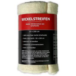 Bandes à rouler en laine de mouton blanc naturel NOOR Bande de protection naturelle pour les troncs - isolante, respirante et polyvalente, 20 x 200 cm