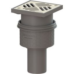 Siphon de sol Practicus KESSEL différents diamètres et design de grille au choix, bord de raccordement vertical