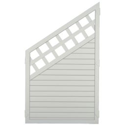 Élément d'angle de clôture blanche avec treillis décoratif T&J LIGHTLINE Élément d'angle LIGHTLINE en PVC blanc avec âme alu et treillis décoratif, pour angles de clôture élégants, 90x150/90 cm ou 90x180/90 cm
