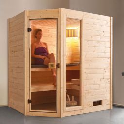 weka Sauna en bois massif VALIDA d'angle set économique maison sauna en différentes versions