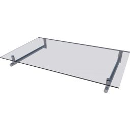 BuyLando -  3L  Auvent En Verre Gris 250x90 Cm Avec Support En Acier Inoxydable Noir 62007309