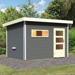 Maison de sauna Karibu Skrollan 2 Terragrau au choix avec ou sans poêle