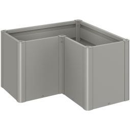 Jardinière en L Biohort Belvedere gris quartz métallisé Design élégant en forme de L avec angles arrondis et sans vis apparentes
