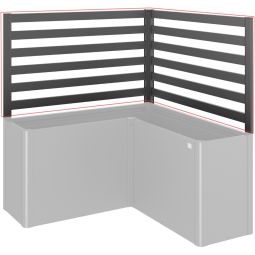 Treillis en forme de L jardinière Belvedere, coloris gris métallique foncé hauteur 91 cm, non compatible avec une protection anti-limaces ni avec une rehausse de type châssis froid