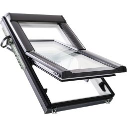 Fenêtre de toit à rotation PVC à configurer Roto Designo R68 double vitrage confort configuration individuelle, appropriée pour espace habitable et humide