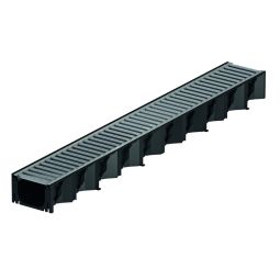 Caniveau avec grille galvanisée ACO Self Hexaline 2.0 idéal pour terrasses, praticable en voiture, longueur 1m, 