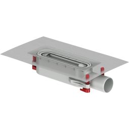 Boîte de siphon ACO ShowerDrain S+ drainage de douche inclus : kit de fixation, isolation acoustique et couvercle de protection pour la phase de chantier