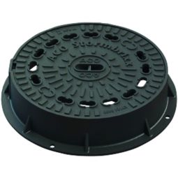 ACO Stormbrixx Blockrigole couvercle de regard avec ouvertures de ventilation 400 mm Classe de charge D400, idéale pour les zones de circulation et industrielles