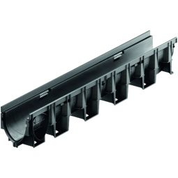 Caniveau d'évacuation sans pente de fond ACO XtraDrain  En polypropylène avec section en V, avec verrouillage de grille sans outil, classe de charge C 250
