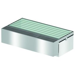 Couvercle en verre ACO avec caisson de ventilation et élément de rehausse à 4 côtés différentes tailles, acier inoxydable/verre feuilleté de sécurité