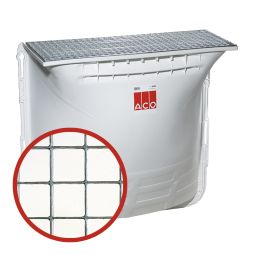 Cour anglaise ACO Therm complète 100x60x40 cm avec grille maille 30/30 mm kit complet avec grille et fixation