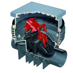 Dispositif anti-refoulement ACO Quatrix K pose scellé  pour eaux usées et fécales, avec regard