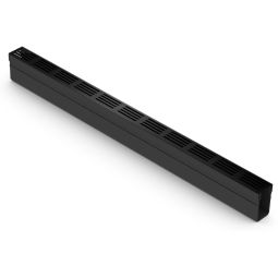 ACO Slimline caniveau avec grille en aluminium noir anodisé Corps de gouttière en matière plastique avec grille facilement amovible pour le drainage linéaire, longueur 1000 mm