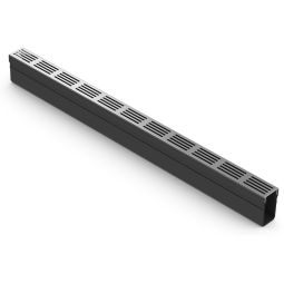 ACO Slimline caniveau avec grille en aluminium anodisé argent Corps de gouttière en matière plastique avec grille facilement amovible pour le drainage , longueur 1000 mm