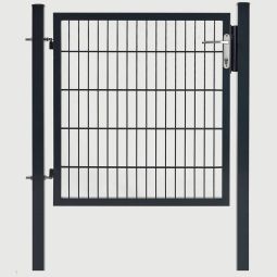 Portillon grillagé à 1 battant anthracite Largeur 1000 mm Wellker Épaisseur de la tige 8/6/8 mm, différentes hauteurs au choix