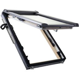 Fenêtre de toit bois Roto Designo R88CH double vitrage de sécurité à isolation thermique et acoustique (classe 2), fenêtre de toit à projection