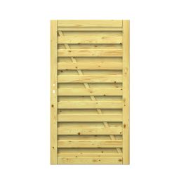 Portail bois pour panneau brise-vue Wellker 98x179cm, charnière à droite/à gauche