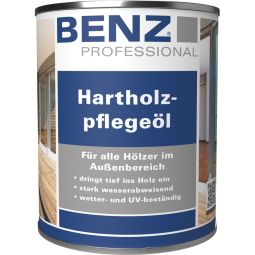 Huile entretien bois dur produit de protection du bois BENZ PROFESSIONAL plusieurs couleurs, pour tous les bois en extérieur, avec imprégnation en profondeur