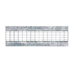 Grille caniveau BIRCOplus MW 30/16 Canal de drainage NW100, caillebotis galvanisée, avec fixation par pince