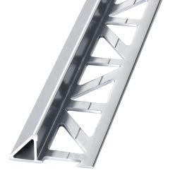 BLANKE Profilé de carrelage triangulaire aluminium argenté brillant 8mm Longueur 2,5m, profil de finition incliné pour carrelage