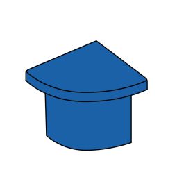 BLANKE Capuchon plat pour profilé quart-de-rond en acier inoxydable 12,5 mm Capuchon de finition pour profilés de carrelage quart-de-rond
