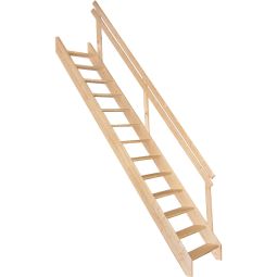 Minka Escalier à limons Boras épicéa escalier gain de place utilisable à partir d'une ouverture de plafond de 175x63 cm, jusqu'à une hauteur d'étage de 280 cm