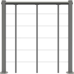 Minka balustrade avec sangles et main courante PVC gris droit Avec main courante flexible en PVC