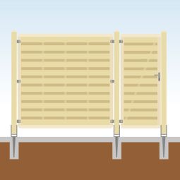Clôture pare-vue bois, Set complet avec portail Traumgarten Personnalisez votre clôture avec notre configurateur - portail, poteaux & matériel de fixation inclus