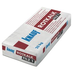 Knauf Rotkalk Filz 1 enduit feutré 1,0 mm Sac de 25 kg d'enduit feutré avec granulat de marbre