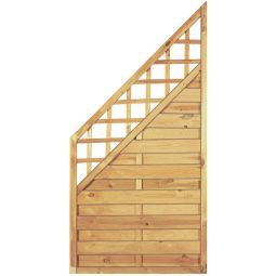 Clôture en bois T&J Maxi-Massiv-Ranki coin Clôture à lamelles pare-vue Panneau 90x180/90 et 90x150/60 cm, imprégnée sous pression, lattes nervurées, clous en acier inoxydable, maille 10x10 cm