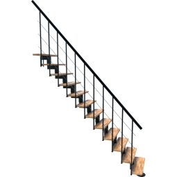 Minka escalier compact Comfort Top noir escalier gain de place inclus rampe en PVC de haute qualité, pour une hauteur d´étage maximale de 312 cm