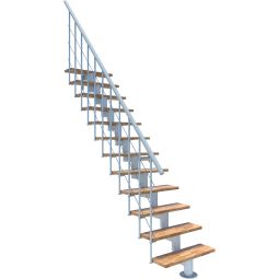 Minka escalier compact Comfort Top blanc escalier gain de place inclus une rampe en PVC de haute qualité, pour une hauteur d´étage maximale de 312 cm