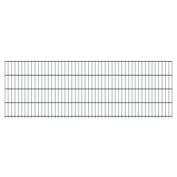 Grillage rigide clôture double fil anthracite (RAL 7016) panneau différentes version, longueur 2,5m