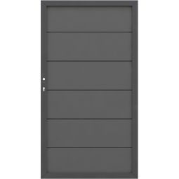 Portail simple sur mesure DESIGN WPC ALU TraumGarten pour clôture occultante anthracite/anthracite, longueur 60–180 cm, hauteur jusqu'à 180 cm, avec remplissage en WPC et cadre en aluminium