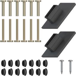 Jeu de vis pour poteau, TraumGarten  SYSTEM anthracite Vis de rechange avec manchons et couvertures pour 1 poteau