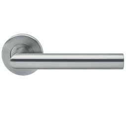 Poignée de porte Karcher Slimstyle E300B en acier inoxydable brossé Montage facile avec rosace à clip