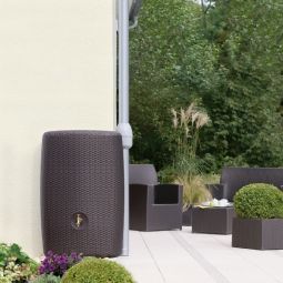 Récupérateur d'eau GRAF colonne romaine murale Garantia Sunda moka Cuve murale en rotin 300 l
