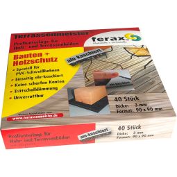 Profi plaque en granulés de caoutchouc ferax support sous-constructions de terrasse 90x90mm, différentes hauteurs, aluminium stratifié