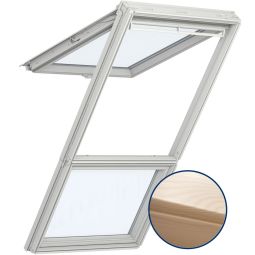 VELUX Fenêtre de toit verrière plane GGL GIL Bois clair laqué Thermo à rotation en kit Kit constitué de:  Fenêtre de toit doubled vitrage standard , élement supplémentaire, raccord de finition, kit d´extension
