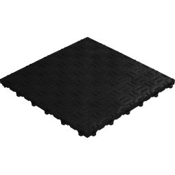 florco dalle de terrasse click PVC grip noir 40x40x1,8cm, stable et solide système de click