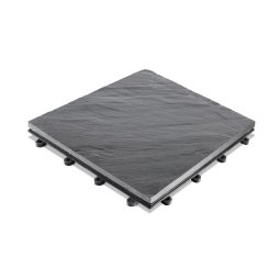 florco dalle de terrasse click pierre ardoise surface entière 30x30x2,8cm, système de click avec surface en pierre véritable