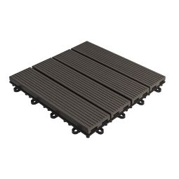 florco WPC dalle de terrasse click anthracite 30x30x2,8cm, stable et solide, système de click